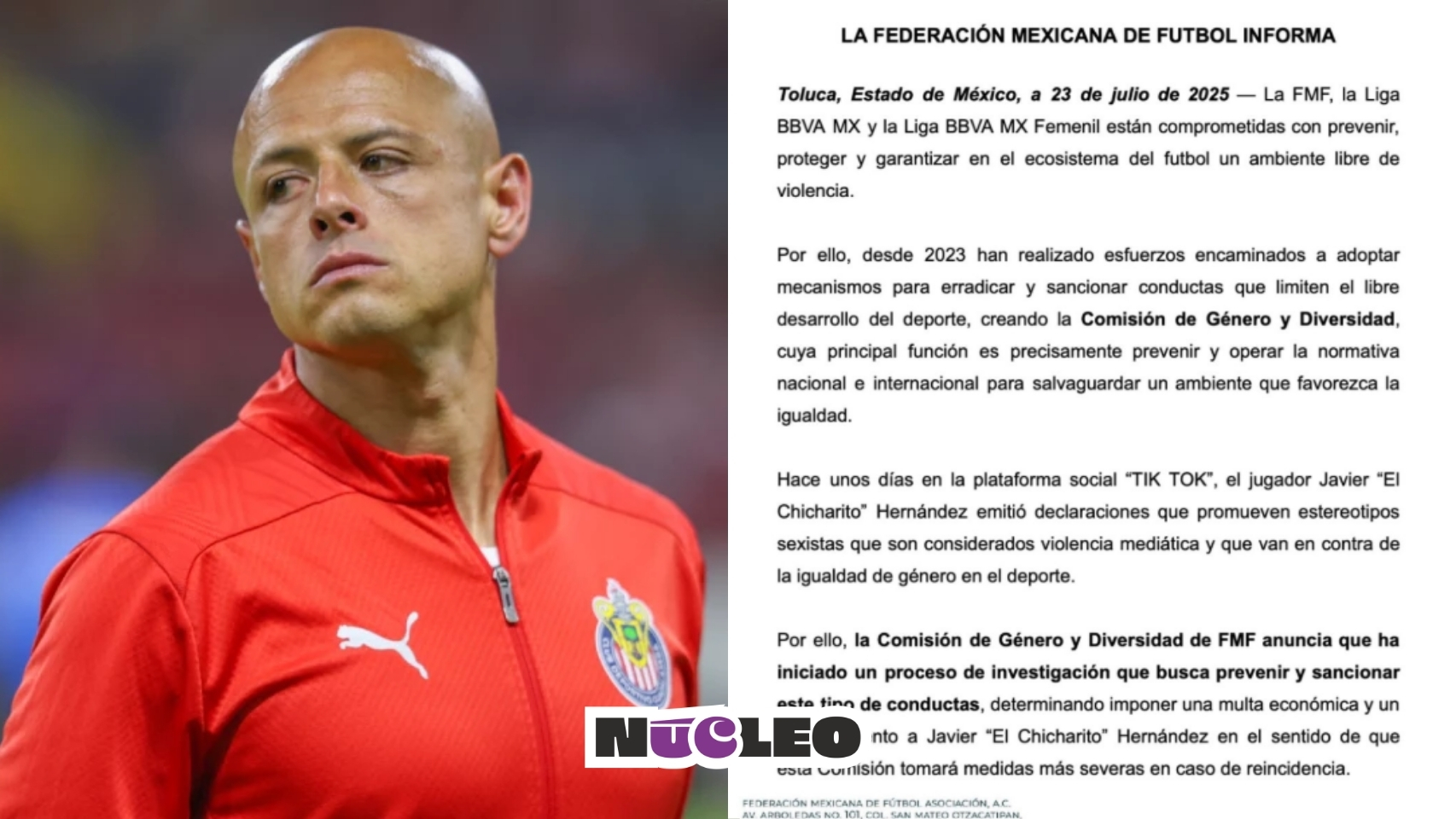FMF multa al ‘Chicharito’ por sus videos sexistas