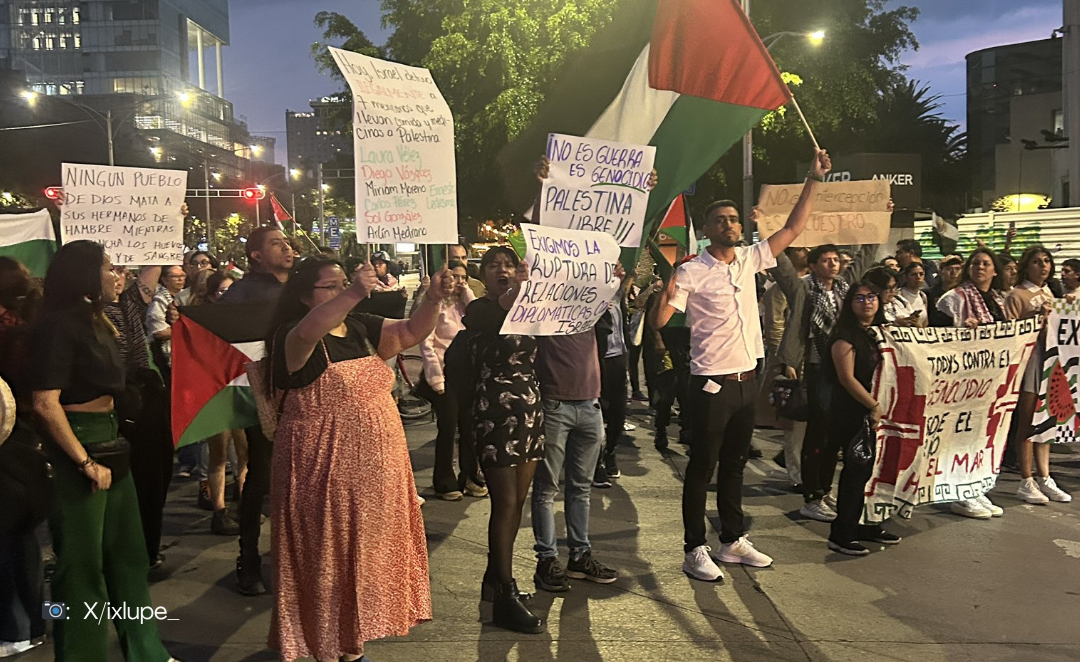Mexicanos protestan tras la interceptación de la Flotilla Global Sumud en mares internacionales