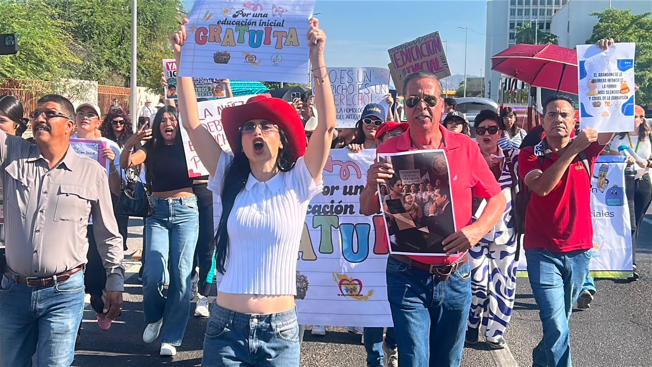 Hermosillo marcha por la educación inicial gratuita: Lupita Villalobos se une a la causa